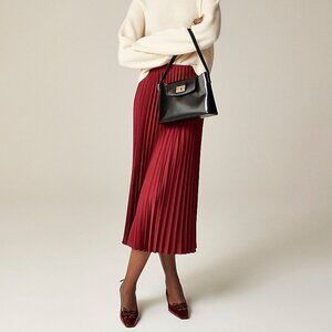 J Crew Gwyneth Pleated Slip Midi Skirt